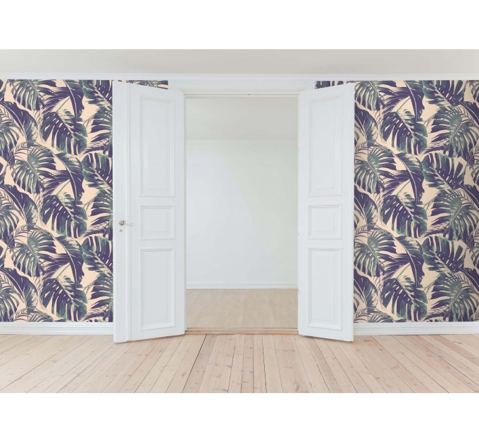 Tropical palm leaf wallpaper - Botanical jungle wall mural