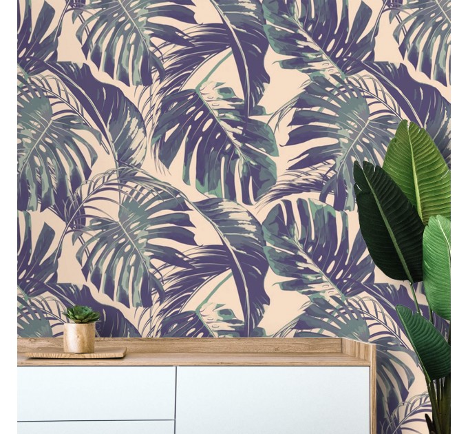 Tropical palm leaf wallpaper - Botanical jungle wall mural