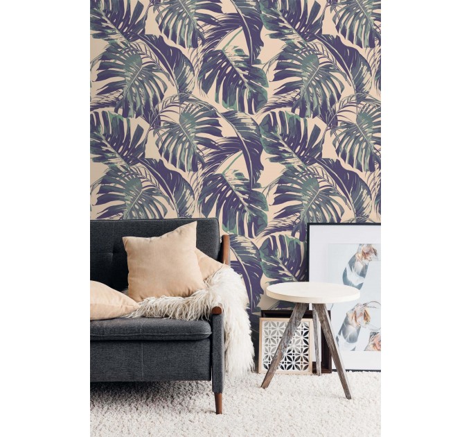 Tropical palm leaf wallpaper - Botanical jungle wall mural