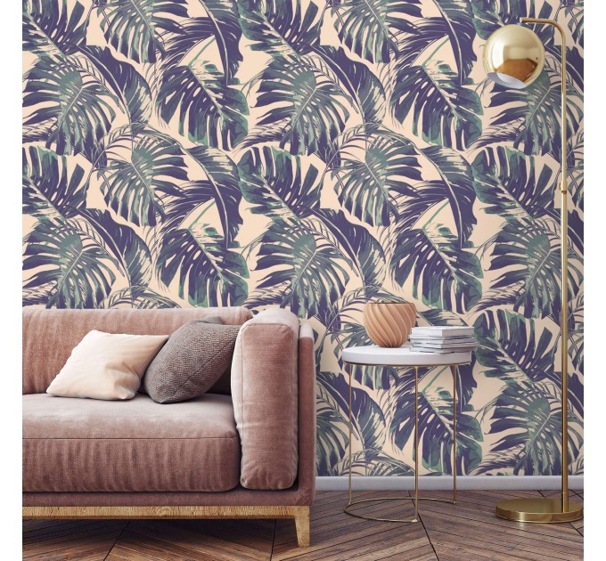 Tropical palm leaf wallpaper - Botanical jungle wall mural