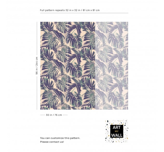 Tropical palm leaf wallpaper - Botanical jungle wall mural