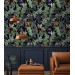 Vintage dark floral wallpaper botanical motives