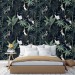 Dark tropical wallpaper with birds