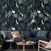 Dark tropical wallpaper with birds