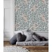 Vintage wallpaper botanical, flowers and leaves design