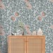 Vintage wallpaper botanical, flowers and leaves design