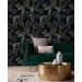 Dark moody tropical wallpaper leaves, dark academia style