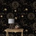 Dark wallpaper sun and moon celestial non metallic wallpaper