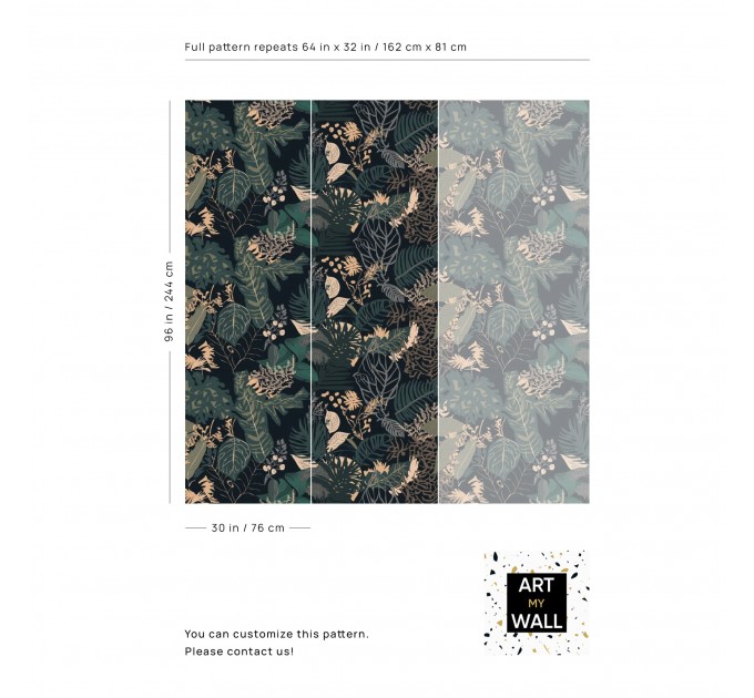 Dark botanical tropical wallpaper moody jungle foliage