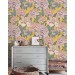 Vintage floral wallpaper, large peony flowers decor