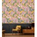 Vintage floral wallpaper, large peony flowers decor