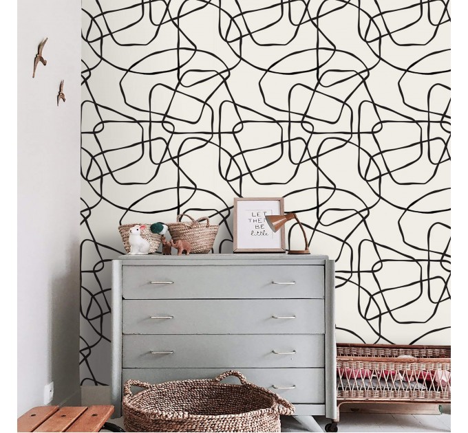 Abstract lines wallpaper minimalist style wall covering