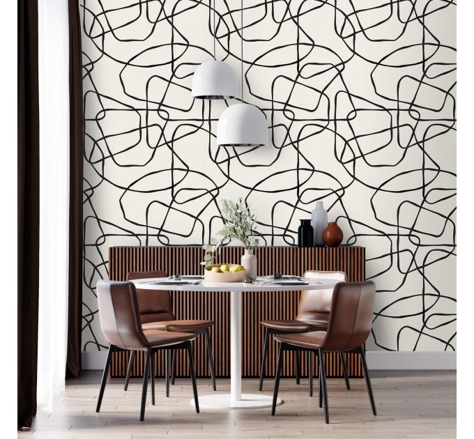 Abstract lines wallpaper minimalist style wall covering