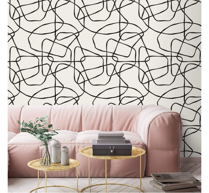Abstract lines wallpaper minimalist style wall covering