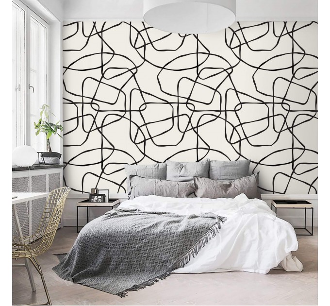 Abstract lines wallpaper minimalist style wall covering