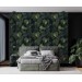 Dark botanical wallpaper green large leaves