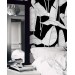 Wallpaper large banana leaves black and white