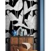 Wallpaper large banana leaves black and white