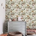 Wallpaper mushroom, woodland forest botanical wall covering
