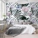 Tropical wallpaper mural oversized exotic flowers and leaves