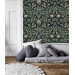 Vintage dark botanical wallpaper, Dark academia accent wall
