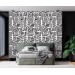 Wallpaper abstract lines black and white paint strokes