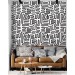 Wallpaper abstract lines black and white paint strokes