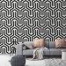 Art deco geometric wallpaper black and white
