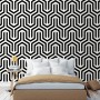 Art deco geometric wallpaper black and white