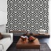 Art deco geometric wallpaper black and white