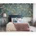 Dark Chinoiserie wallpaper birds, Vintage floral wall mural