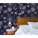 Dark purple floral wallpaper butterflies in a secret garden