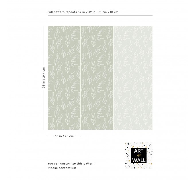 Botanical wallpaper minimalist sage green leaves