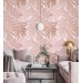 Wallpaper palm leaves Blush pink tropical wall covering