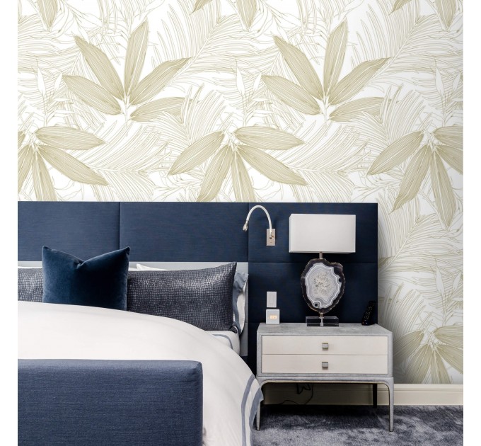 Tropical wallpaper minimalist palm leaves neutral colors