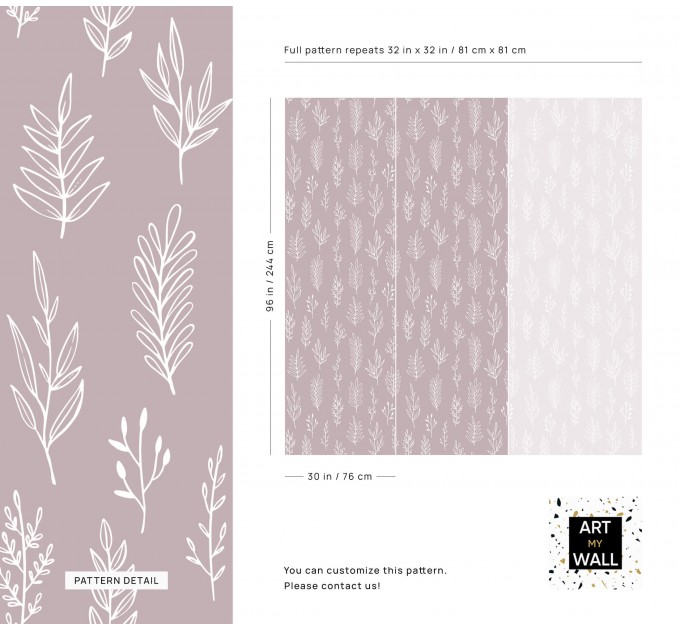 Wallpaper leaves Minimalist botanical pastel wallpaper