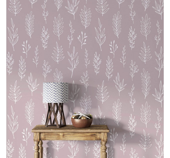 Wallpaper leaves Minimalist botanical pastel wallpaper