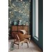 Dark Chinoiserie wallpaper birds, Vintage floral wall mural