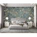 Dark Chinoiserie wallpaper birds, Vintage floral wall mural