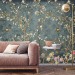 Dark Chinoiserie wallpaper birds, Vintage floral wall mural