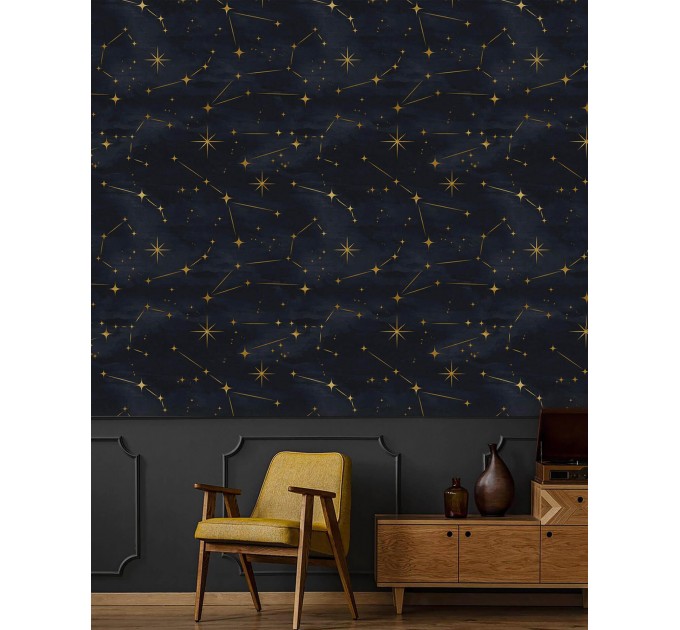 Celestial watercolor dark wallpaper stars