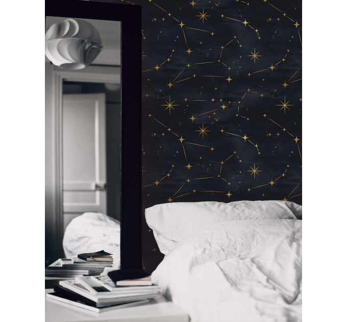 Celestial watercolor dark wallpaper stars