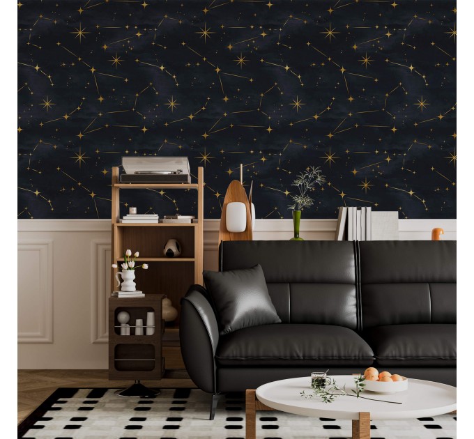 Celestial watercolor dark wallpaper stars