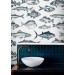 Fish wallpaper nautical marine accent wall covering