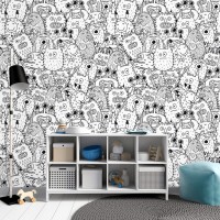 Kids wallpaper funny monsters Boys room teenage wallpaper
