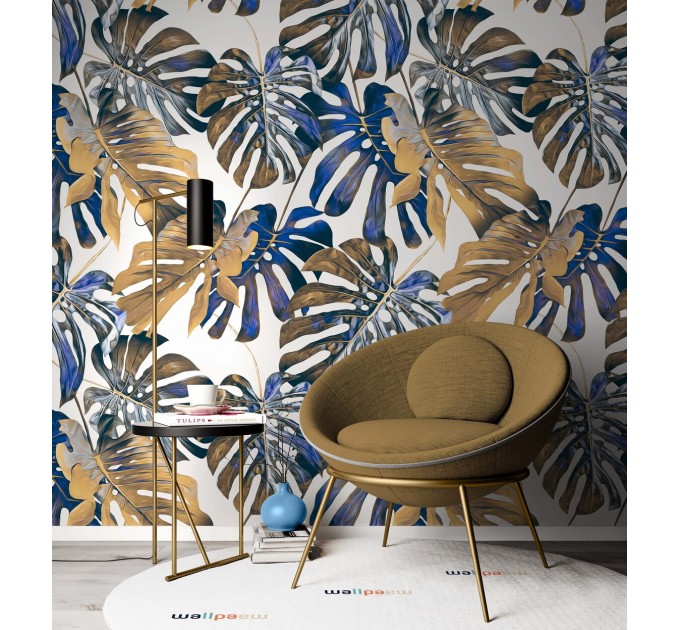 Tropical wallpaper monstera large leaves