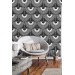 Art deco wallpaper cranes, statement accent wall covering