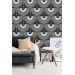 Art deco wallpaper cranes, statement accent wall covering