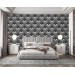 Art deco wallpaper cranes, statement accent wall covering