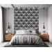 Art deco wallpaper cranes, statement accent wall covering